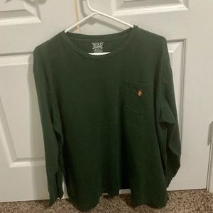 Mens Ralph Lauren polo, extra large, dark green, casual, long sleeve